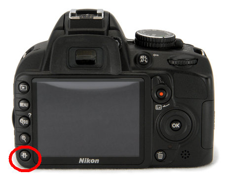 Nikon D3100 tlačítko pro menu